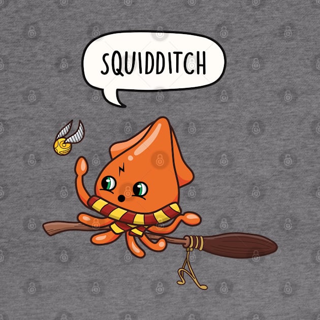 Squidditch Squid playing Quidditch by LEFD Designs